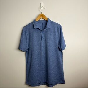 Lululemon Evolution Polo Size Small Heathered Blue 19.5” PTP